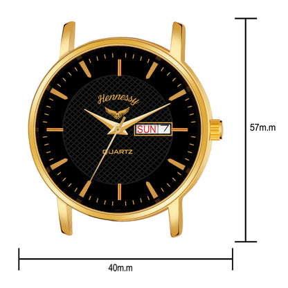 Mahogany Midnight Black Analog Golden Watch For Man