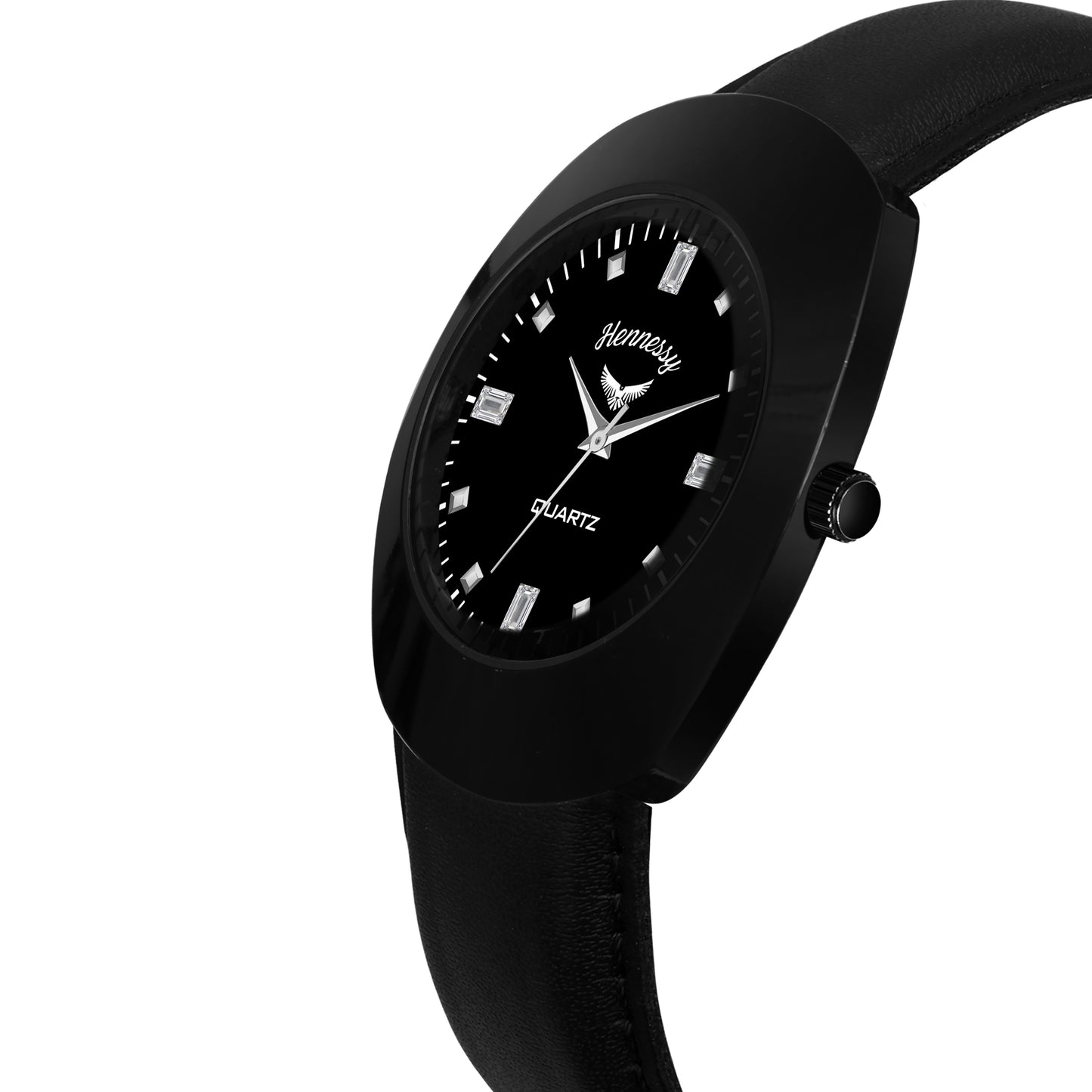 Stealth Black Oval Analog Watch For Man