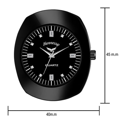 Stealth Black Oval Analog Watch For Man