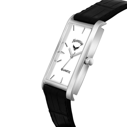 White Sleek Analog Watch Formen