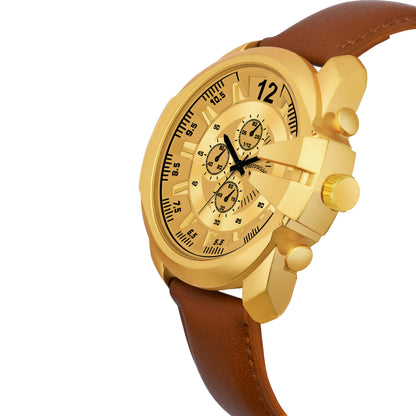 Caramel Gold Analog Watch For Men