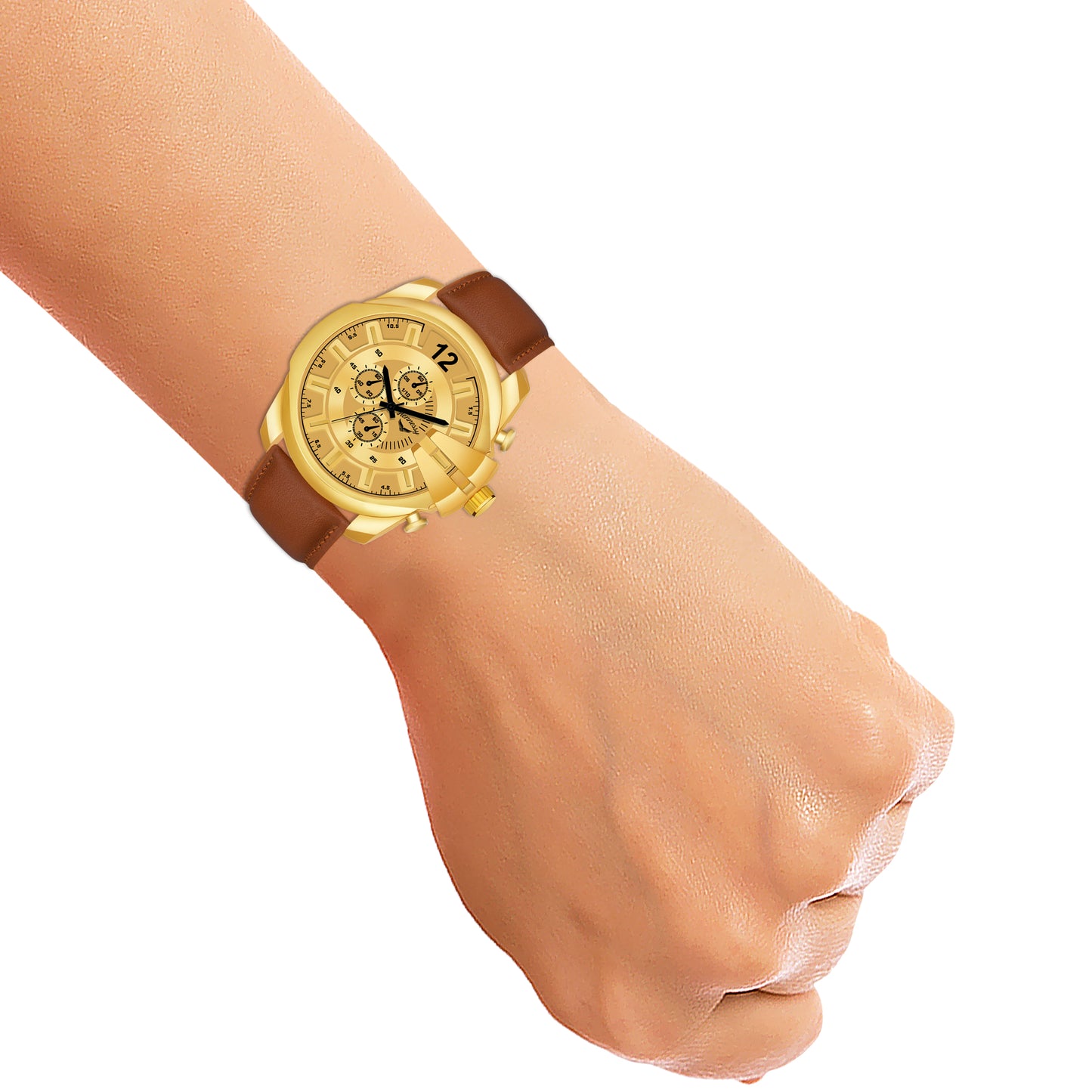 Caramel Gold Analog Watch For Men