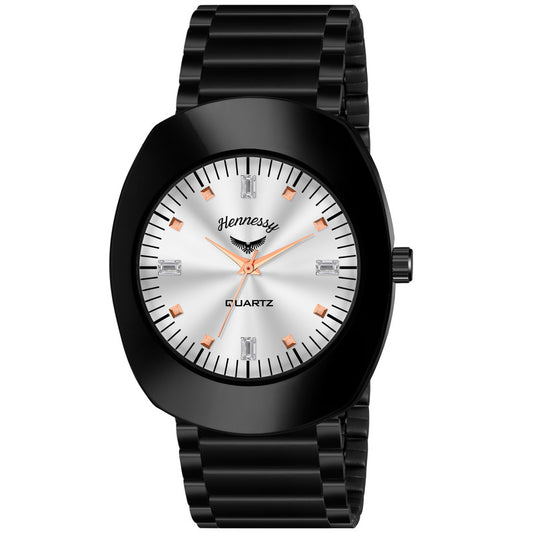 Silver Midnight Black Analog Watch For Man