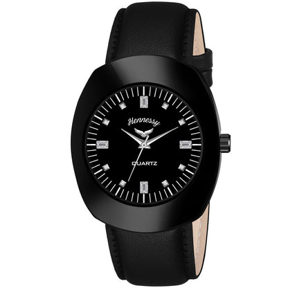 Stealth Black Oval Analog Watch For Man