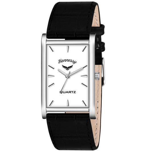 White Sleek Analog Watch Formen